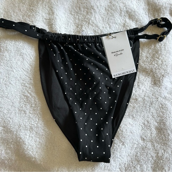 NWT WeWoreWhat Ruched bottom polka dots - Picture 2 of 5
